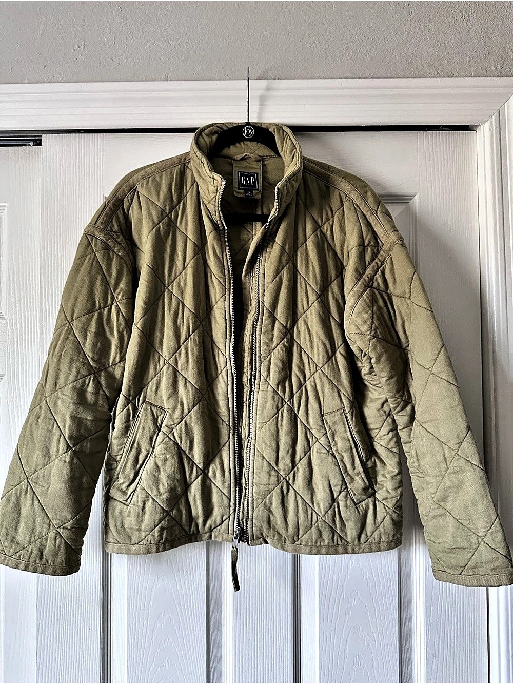 GAP Quilted Bomber Jacket, Olive Green - Small